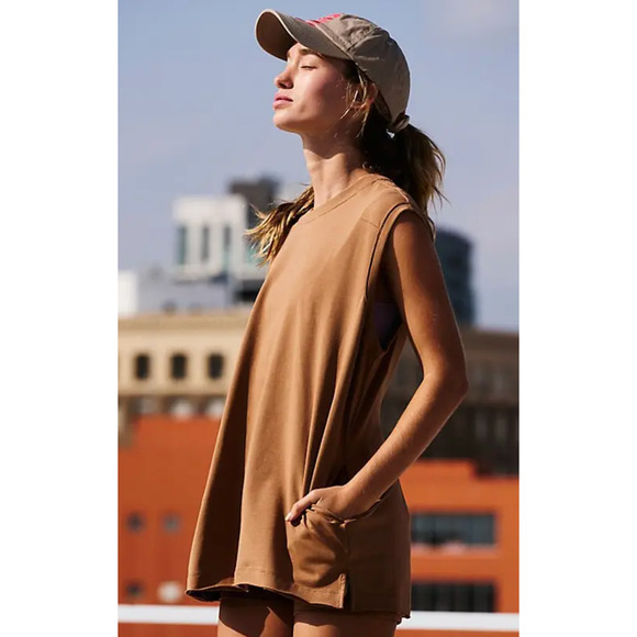 NEW FREE PEOPLE FP MOVEMENT CAMEL HOT SHOT MICRO SET TOP SHORTS SZ XL - Picture 3 of 9